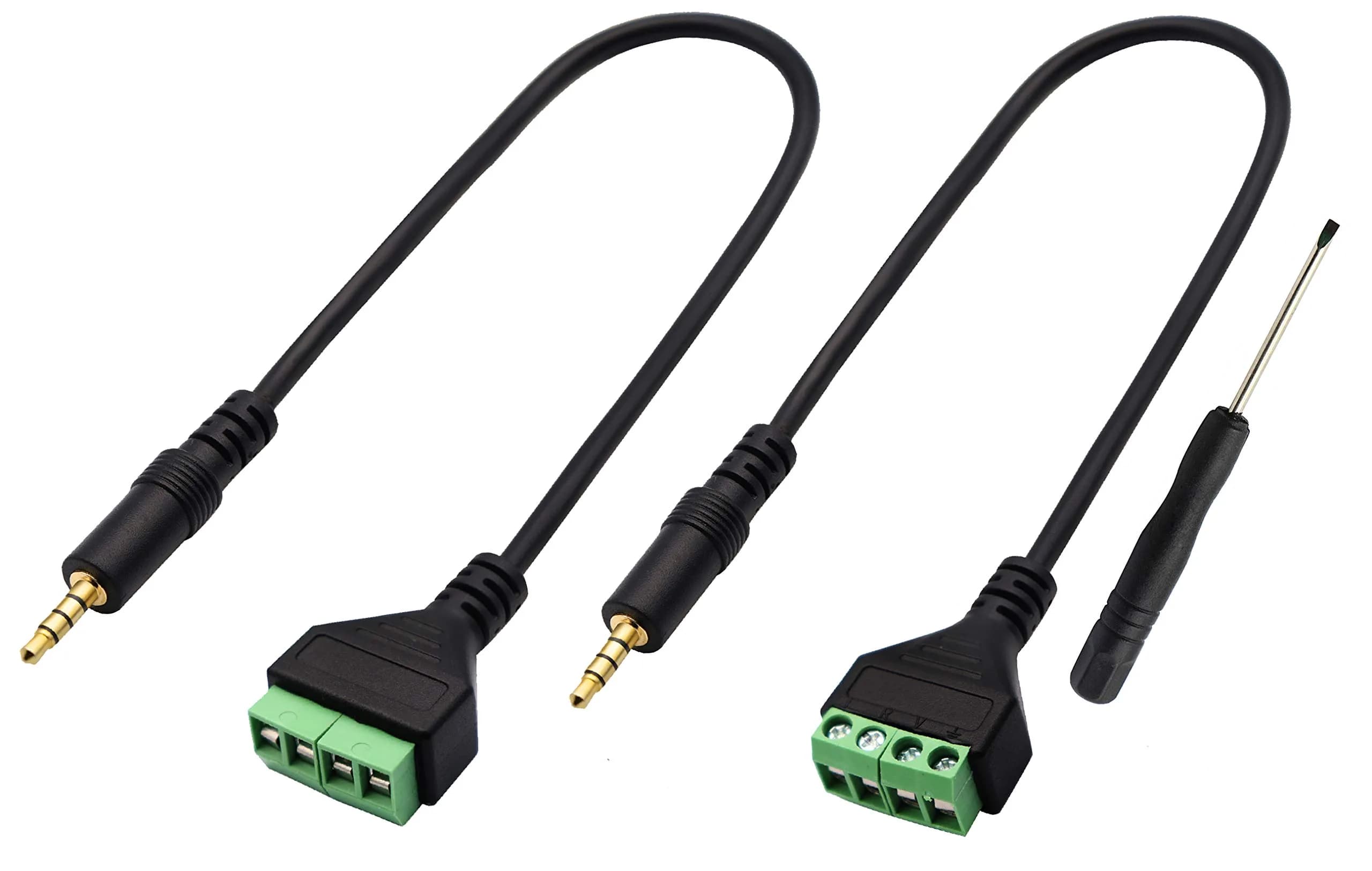 zdyCGTime 3.5mm Screw Terminal Block Cable 30CM | Stereo TRRS Male to 4 Pin Female Adapter — 4Pole/M