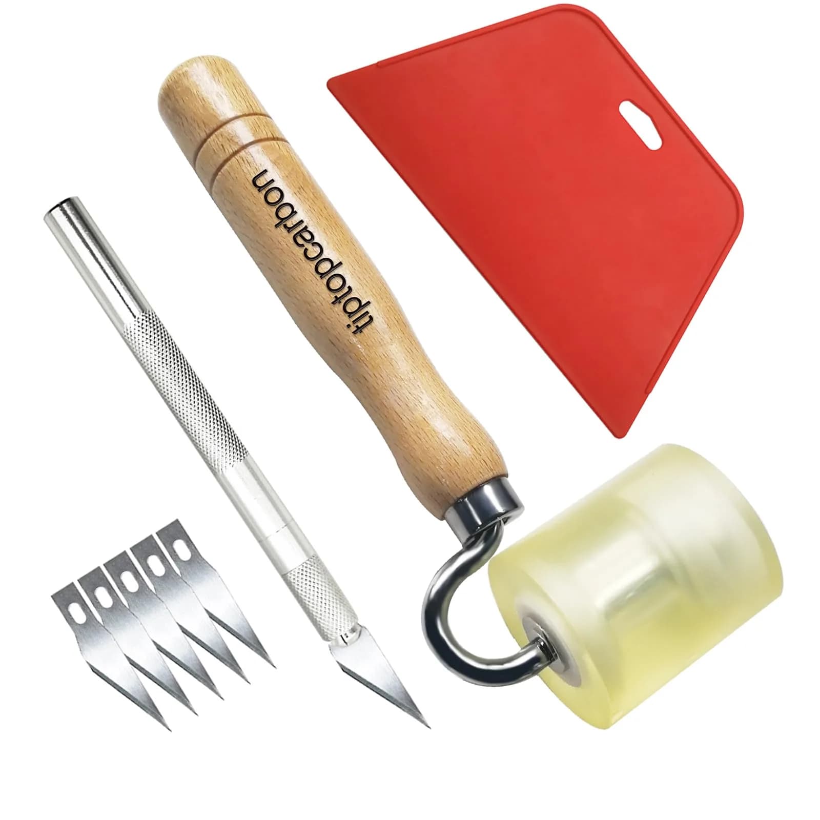 tiptopcarbon Wallpaper Smoothing Tool Kit with Seam Roller & Craft Knife | 8-Piece Set