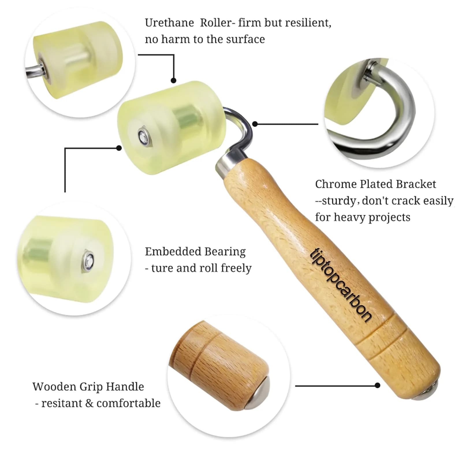 tiptopcarbon Wallpaper Smoothing Tool Kit with Seam Roller & Craft Knife | 8-Piece Set - view 5