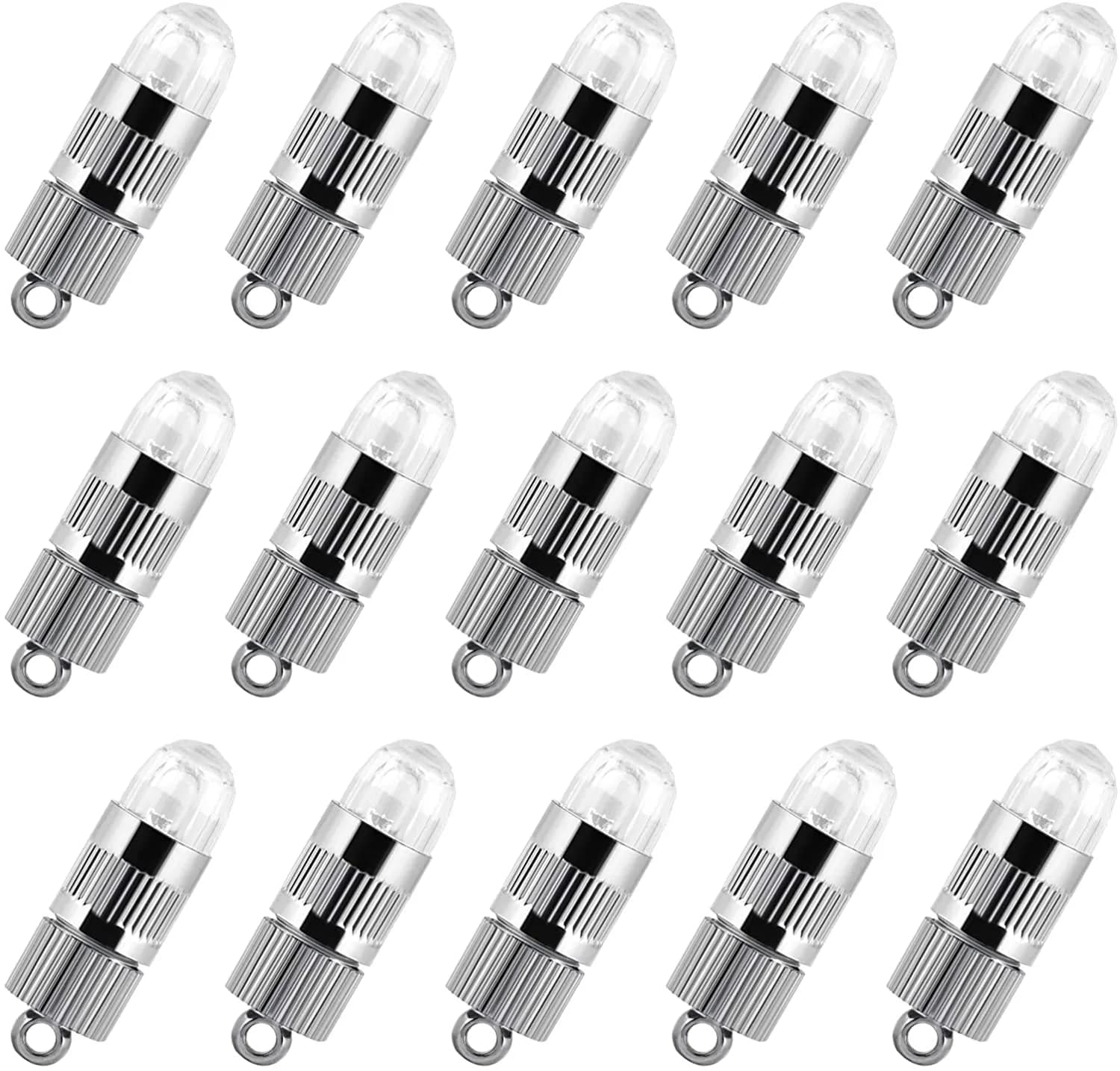 LIHAO 15x Battery Operated Mini LED Lights Warm White | 1.2cm (0.47in) Diameter, 3.5cm (1.38in) Length — Non-waterproof Warm White