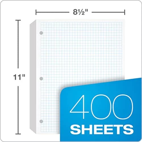 Oxford White Writing Paper 8-1/2" x 11" | 400 Sheets Graph Rule, 3-Hole Punched, Loose-Leaf for 3-Ring Binders thumbnail 2