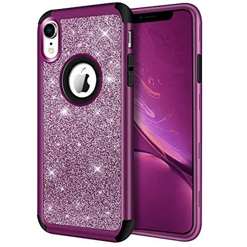 Hython Compatible with iPhone XR Case, Heavy Duty Full-Body Defender 6.1-Inch | Glitter Sparkle Shockproof Cover thumbnail 1