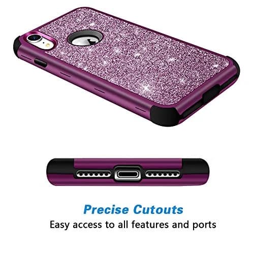 Hython Compatible with iPhone XR Case, Heavy Duty Full-Body Defender 6.1-Inch | Glitter Sparkle Shockproof Cover thumbnail 4