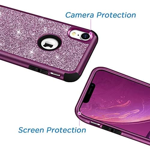 Hython Compatible with iPhone XR Case, Heavy Duty Full-Body Defender 6.1-Inch | Glitter Sparkle Shockproof Cover thumbnail 5