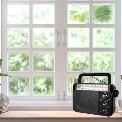Retekess TR604 AM FM Radio Portable Plug-in Wall Black | Simple Operation for Elders thumbnail 7