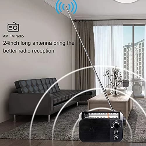 Retekess TR604 AM FM Radio Portable Plug-in Wall Black | Simple Operation for Elders thumbnail 2
