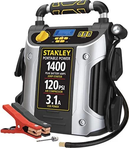 STANLEY Jump Starter 1400 Peak Amps | 120 PSI Inflator, USB & LED Light, 12V Battery Support thumbnail 1