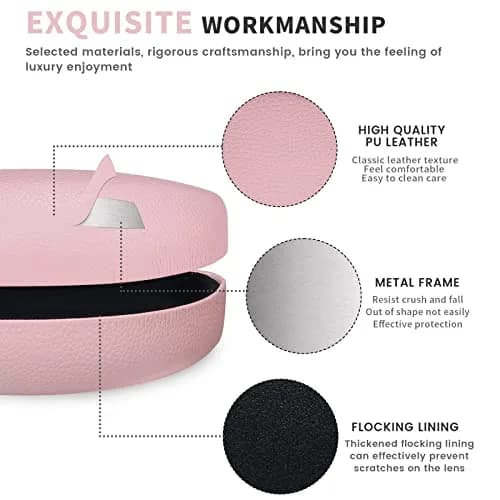 molshine Hard Shell Sunglasses Case Classic Large Pink | Protects Glasses from Extrusion & Falls thumbnail 4