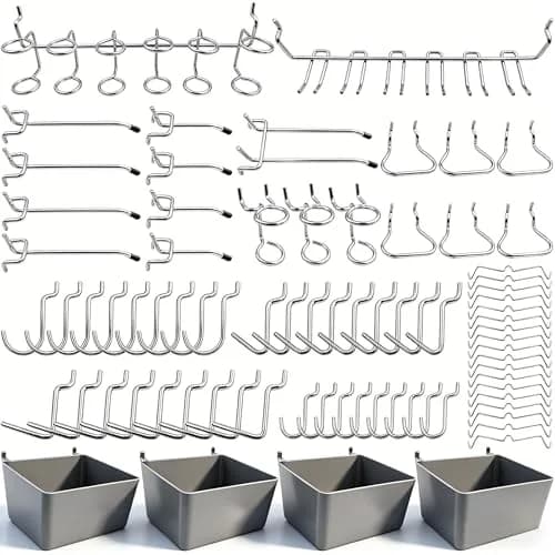 FRIMOONY 80-Piece Pegboard Hooks Assortment with Bins and Peg Locks | Organize Tools, Garage, Kitchen thumbnail 1