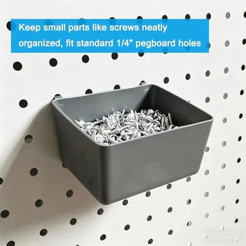 FRIMOONY 80-Piece Pegboard Hooks Assortment with Bins and Peg Locks | Organize Tools, Garage, Kitchen thumbnail 3