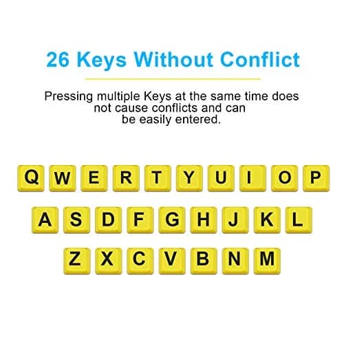 BOOGIIO Large Print Computer Keyboard Wired USB High Contrast Yellow+Black | Ergonomic Design for Visually Impaired thumbnail 6