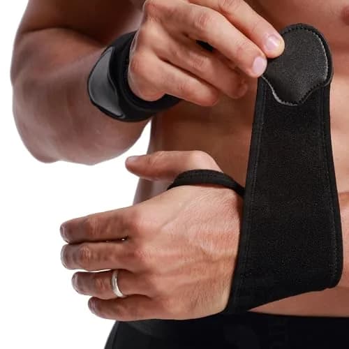 NeoTech Care Wrist Band - Elastic & Breathable Fabric - Adjustable Compression Strap for Men & Women (Black, Size L, 1 Pair) thumbnail 1