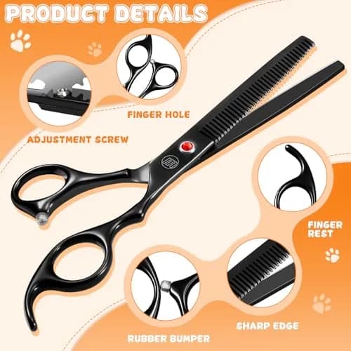 Moontay Dog Grooming Scissors Set, 7 Inch/8 Inch | Professional Shears for Pet Grooming thumbnail 4