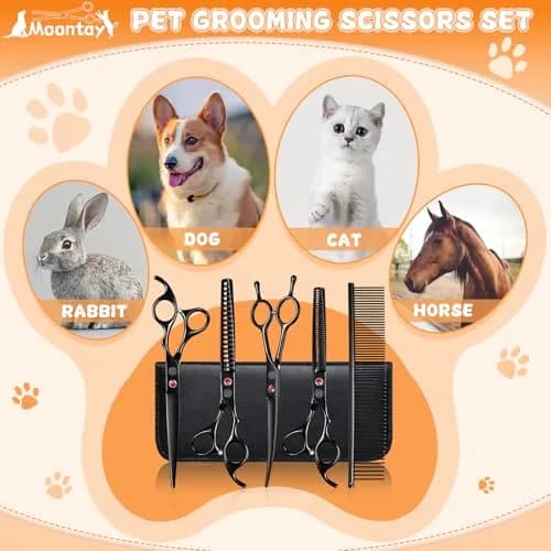 Moontay Dog Grooming Scissors Set, 7 Inch/8 Inch | Professional Shears for Pet Grooming thumbnail 7