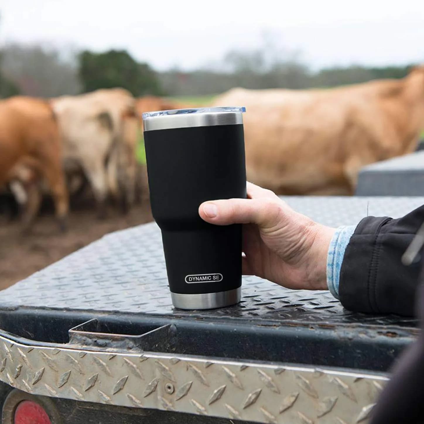 D·S Black 887ml (30 oz) Insulated Tumbler with Straw & Lid | Keeps Drinks Cold 24 Hrs - view 7