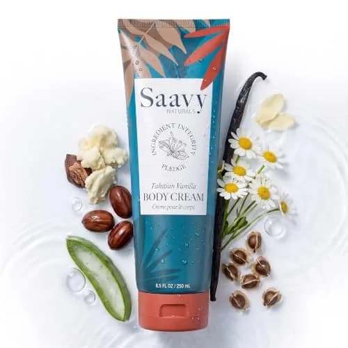 Saavy Naturals Deeply Hydrating Body Cream for Dry Skin – Nourishing Shea Butter, Plant-Based & Sustainably Sourced – Tahitian Vanilla 8.5 fl oz thumbnail 1