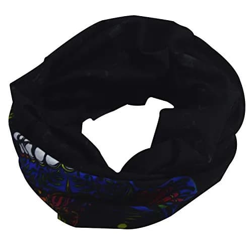 Obacle Skull Face Mask Half - Skull Blue-Red-Green Face for Dust, Wind & UV Protection thumbnail 4