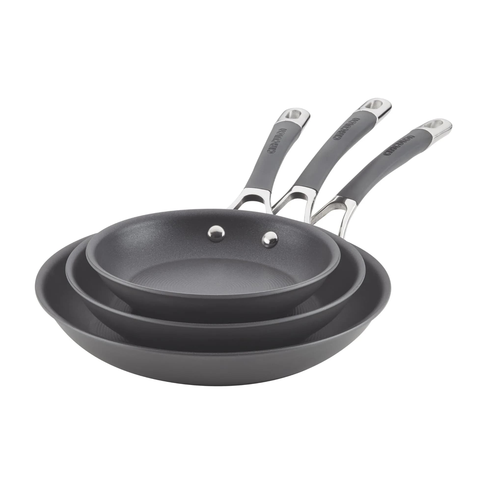 Circulon Radiance 12 Inch Deep Anodized Nonstick Frying Pan with Lid | Oven Safe to 400°F — Skillet Set (3 Piece)