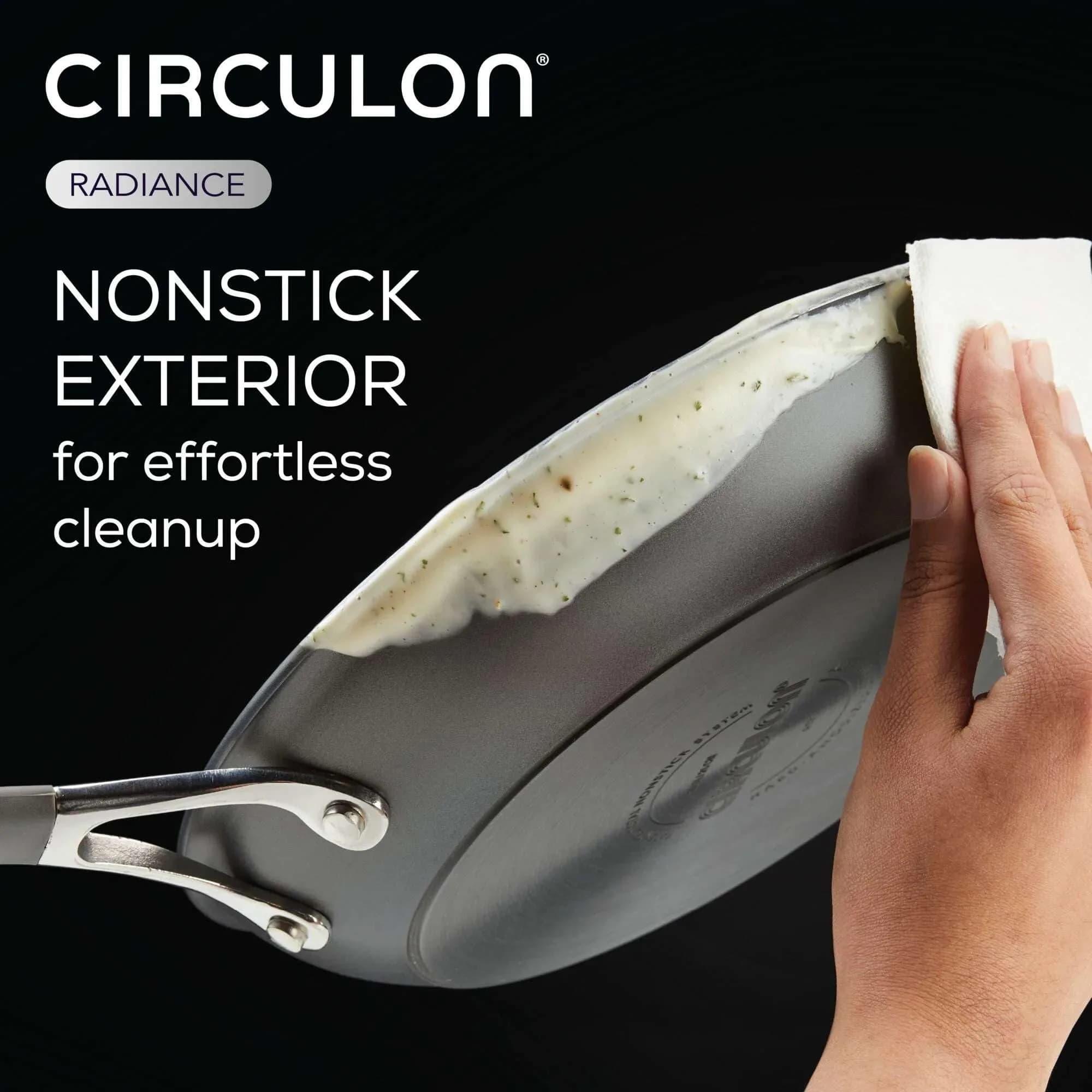 Circulon Radiance Hard Anodized Nonstick Frying Pan Set, 3-Piece, Gray | Durable, Oven Safe to 400°F, Dishwasher Safe thumbnail 5