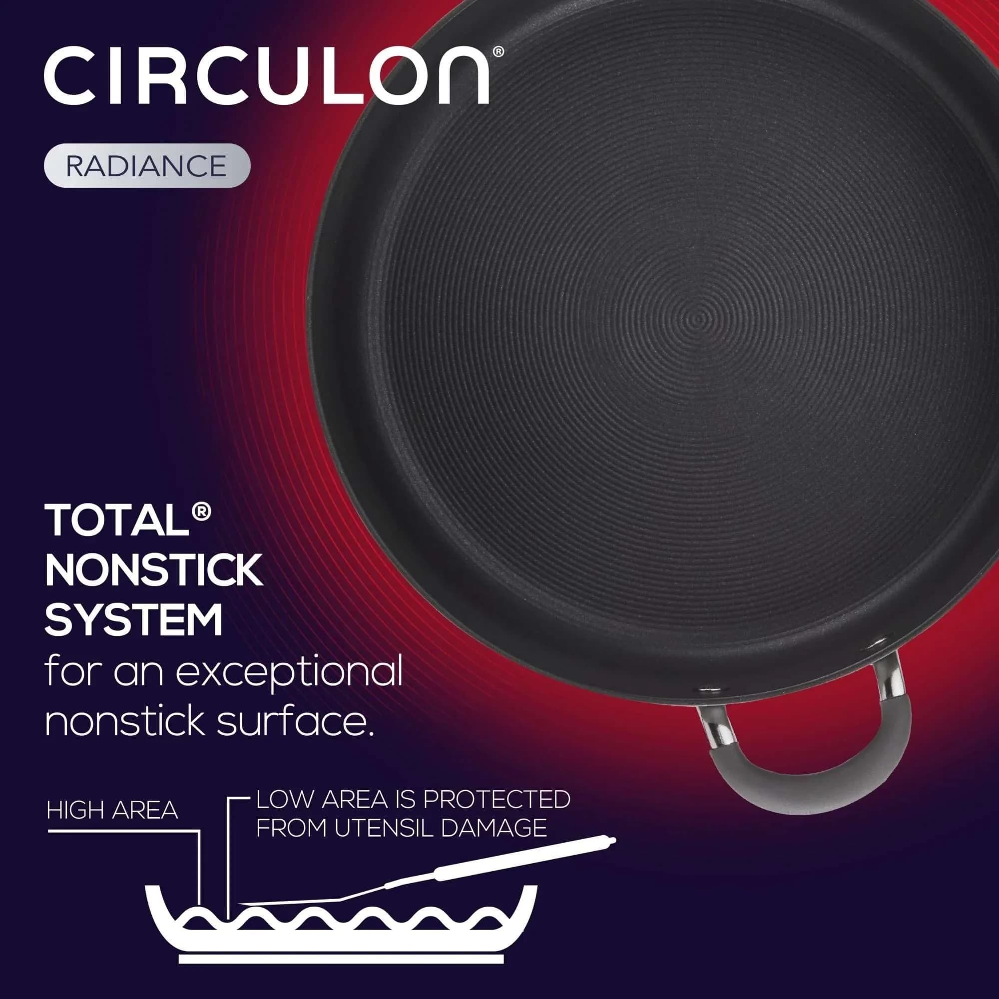 Circulon Radiance Hard Anodized Nonstick Frying Pan Set, 3-Piece, Gray | Durable, Oven Safe to 400°F, Dishwasher Safe thumbnail 7