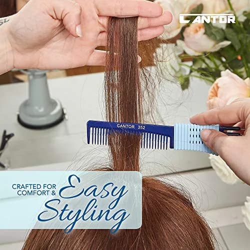 Cantor Hair Comb Set 2 Pack, Stainless Steel, All Hair Types | Anti Static & Heat Resistant thumbnail 5