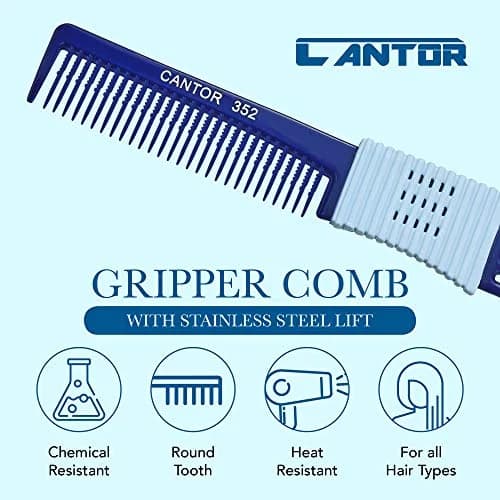 Cantor Hair Comb Set 2 Pack, Stainless Steel, All Hair Types | Anti Static & Heat Resistant thumbnail 3