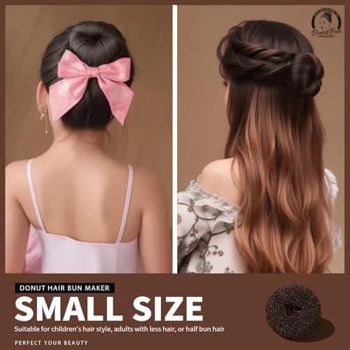 Teenitor Brown Hair Bun Maker for Women & Girls | 4 Sizes (6-11cm) thumbnail 5