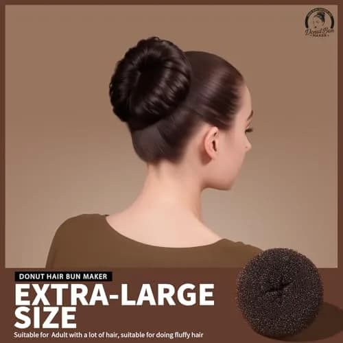 Teenitor Brown Hair Bun Maker for Women & Girls | 4 Sizes (6-11cm) thumbnail 3