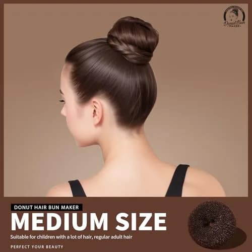 Teenitor Brown Hair Bun Maker for Women & Girls | 4 Sizes (6-11cm) thumbnail 4