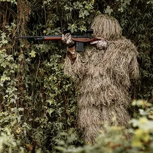 MOPHOTO 5 in 1 Ghillie Suit 3D Camouflage Hunting Suit - Jacket, Pants, Hood, Carry Bag, Adult & Youth, M/L/XL/XXL thumbnail 6