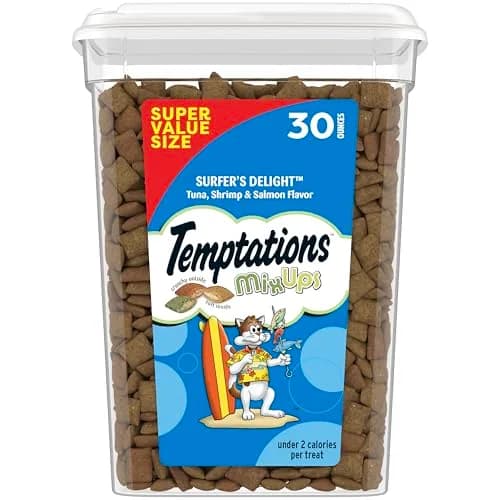 Temptations MixUps Crunchy Cat Treats, Surfer's Delight, 850g (30 oz) | Tuna, Shrimp & Salmon Flavors thumbnail 1