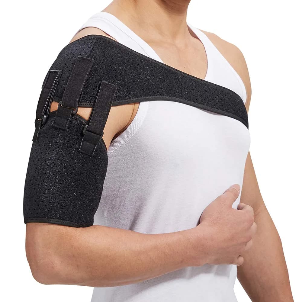 ACKEIVTO Shoulder Belt Support Arm Sling for Stroke & Dislocation | Adjustable Right/Left | Unisex — Black