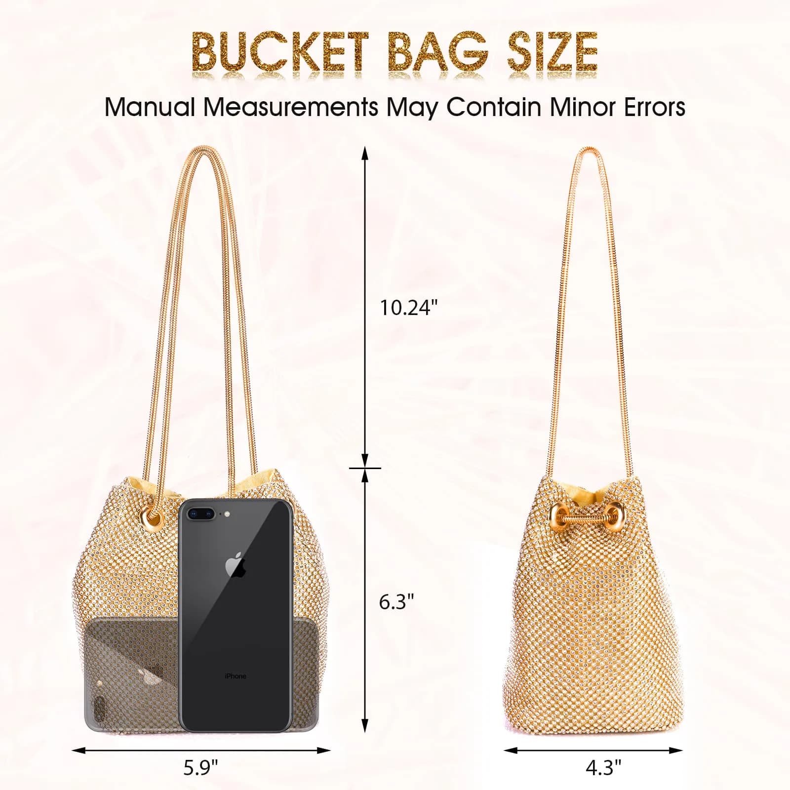 JIAN YA NA Bucket Gold X-Large Rhinestone Trihedral Clutch Evening Bag 11.3cm x 15.5cm - view 4