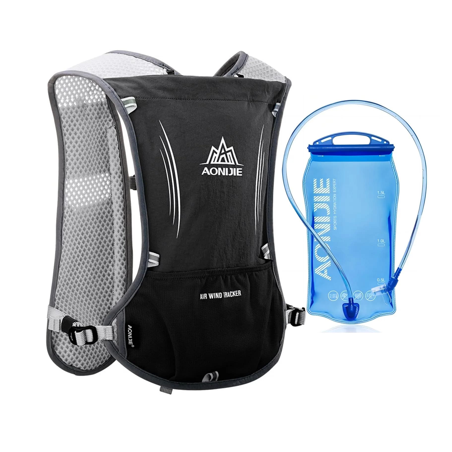 AONIJIE Hydration Vest Pack 5L (156 g / 5.5 oz) | Lightweight Running Backpack with 9 Pockets & 1.5L Bladder Compatibility - view 2
