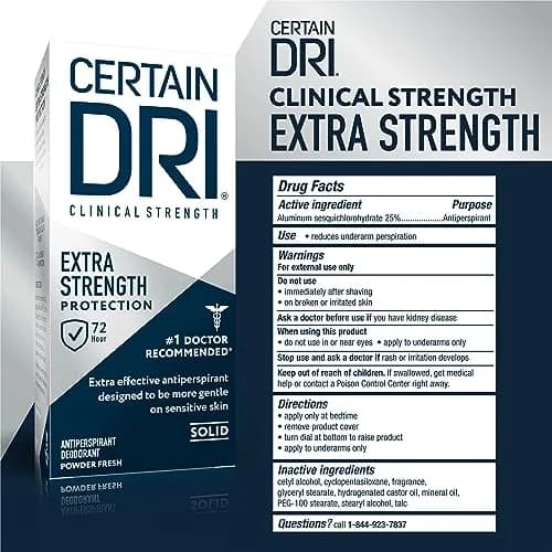 Certain Dri Extra Strength Clinical Antiperspirant Stick 156 g (5.1 oz) | 72-Hour Sweat & Odor Protection thumbnail 5