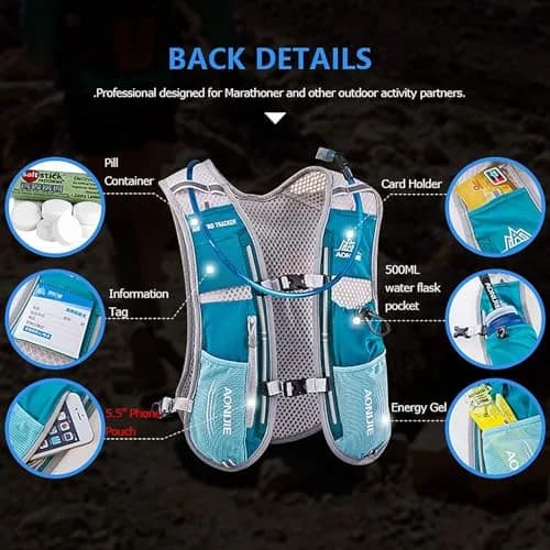 AONIJIE Hydration Vest Pack Backpack 5L (1.5L Bladder Included) | Lightweight Running Gear for Men & Women thumbnail 3