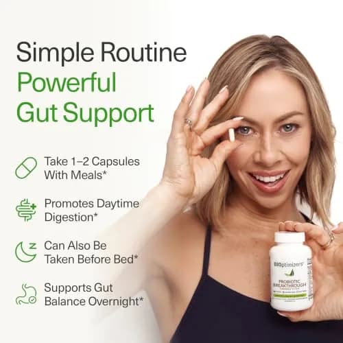 BIOptimizers Probiotic Breakthrough Gut & Digestive Support, 60 Capsules | Supports Gut, Immunity & Brain Balance thumbnail 5