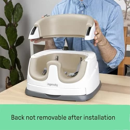Ingenuity Baby Base 2-in-1 Booster Feeding and Floor Seat with Self-Storing Tray - Cashmere | 43.8cm (17.25in) Width thumbnail 5