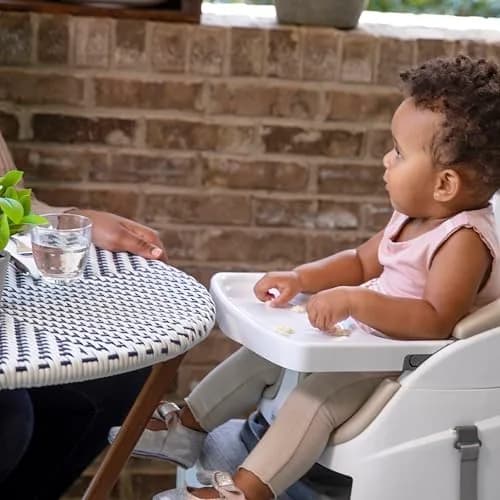 Ingenuity Baby Base 2-in-1 Booster Feeding and Floor Seat with Self-Storing Tray - Cashmere | 43.8cm (17.25in) Width thumbnail 9