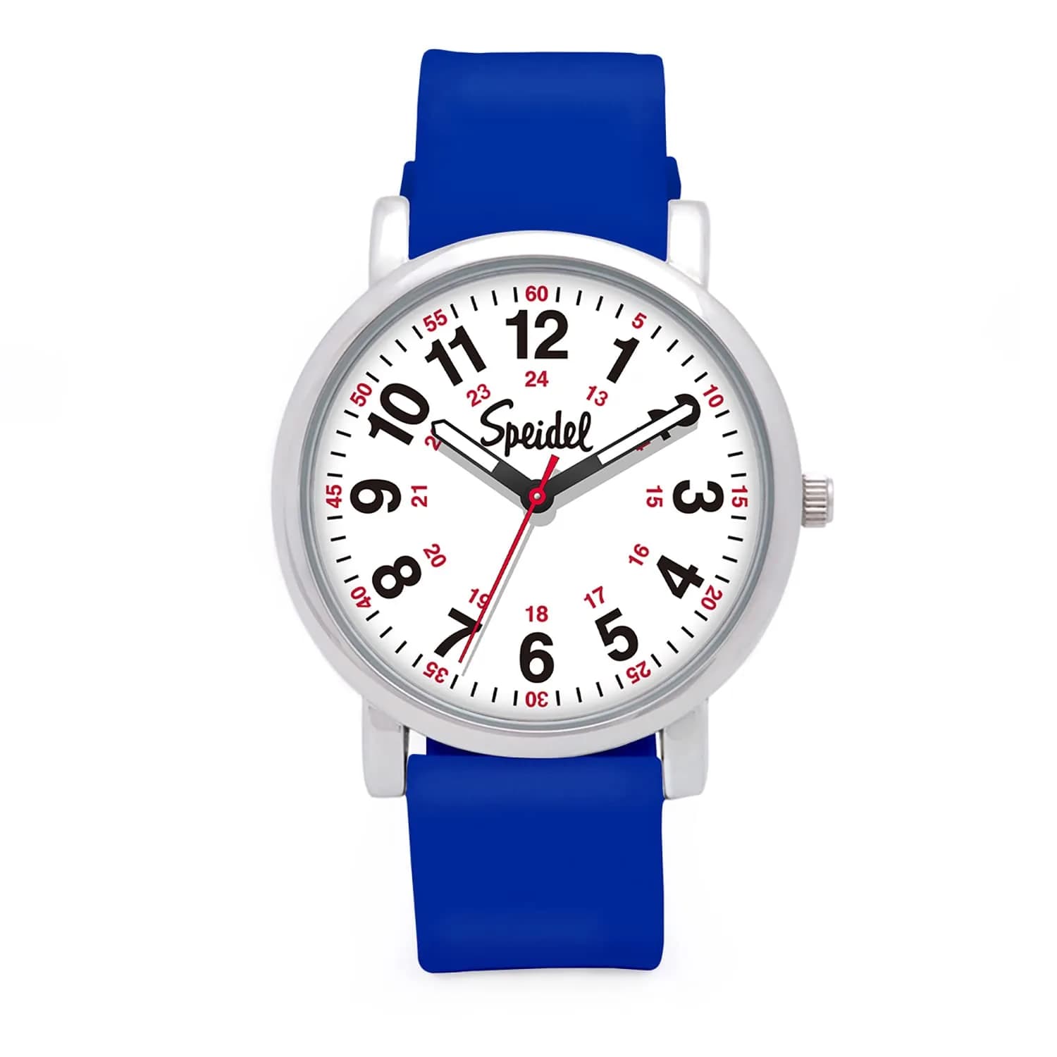 Speidel Water Resistant Scrub Watch 38mm | Easy Read, Unisex Silicone Band, Royal Blue