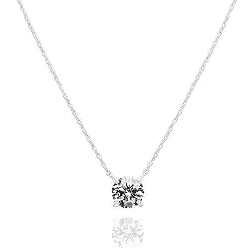 PAVOI 14K Gold Plated Crystal Solitaire Necklace 1.5 Carat | Elegant Gold Pendant for Women thumbnail 1