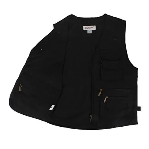 LUSI MADAM Men's Poplin Outdoors Travel Sports Multi-Pockets Work Fishing Vest 2X-Large Black | Utility & Comfort thumbnail 5