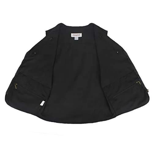 LUSI MADAM Men's Poplin Outdoors Travel Sports Multi-Pockets Work Fishing Vest 2X-Large Black | Utility & Comfort thumbnail 6