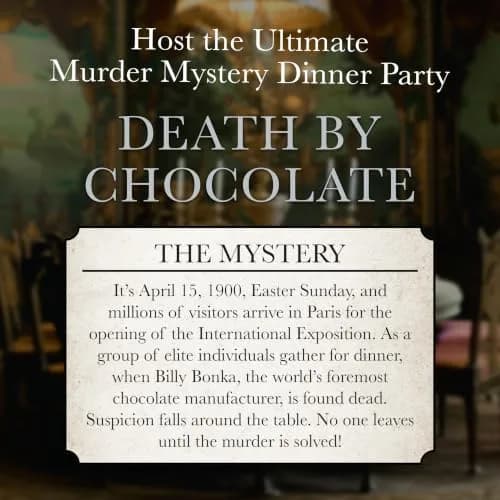 Murder Mystery Party Death by Chocolate Game, 6-8 Players, Ages 18+ | Interactive Dinner Party Game thumbnail 2