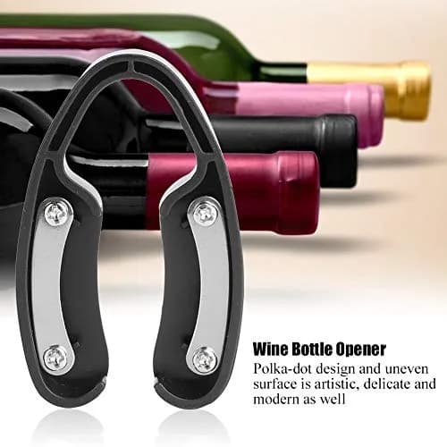 Fdit Black Bottle Opener Polka-dot Foil Paper Cutter 4.2cm (1.6inch) | Modern & Durable Wine Accessory thumbnail 4