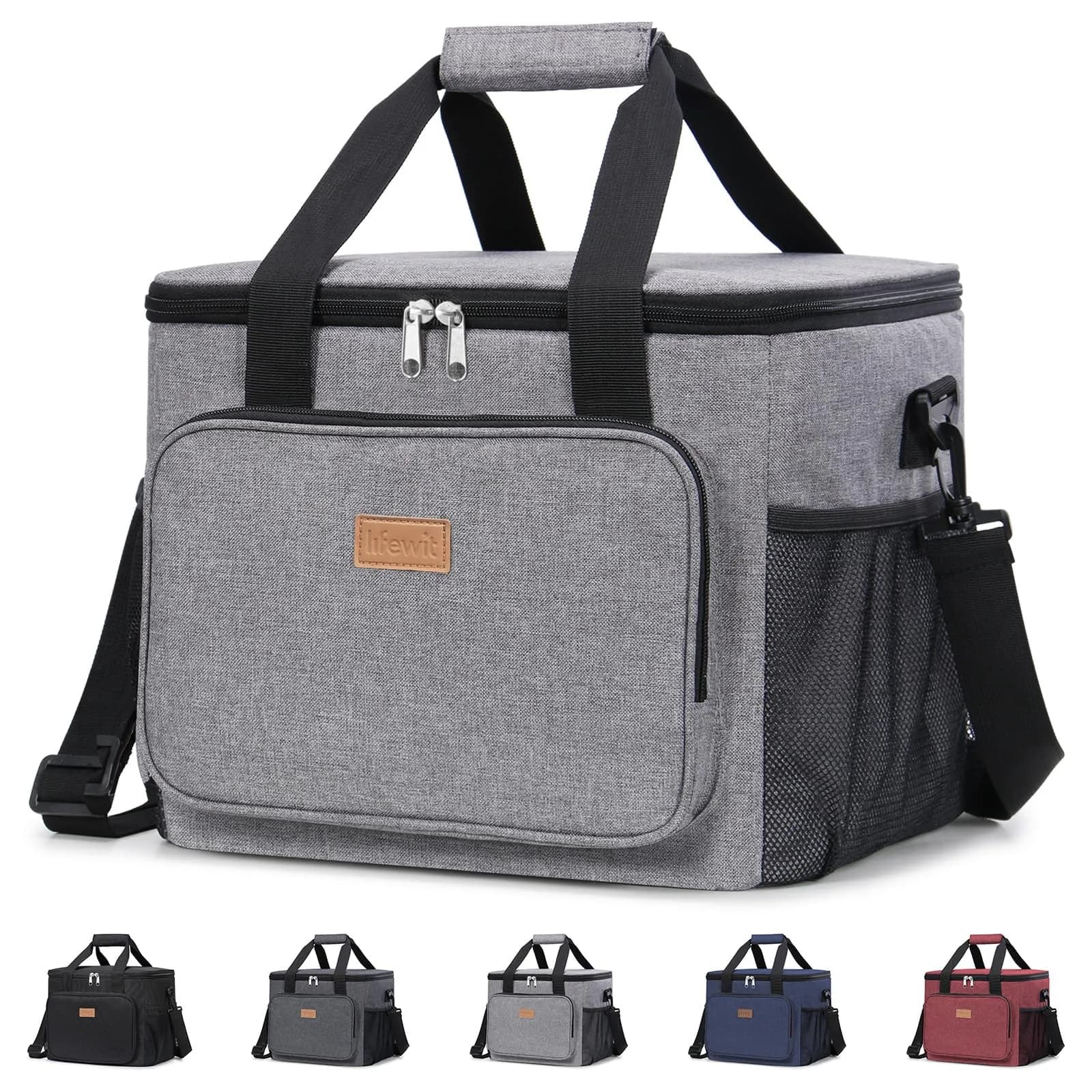 Lifewit Insulated Lunch Box for Men, 24L Gray | Large Capacity Food Cooler for Office & Travel