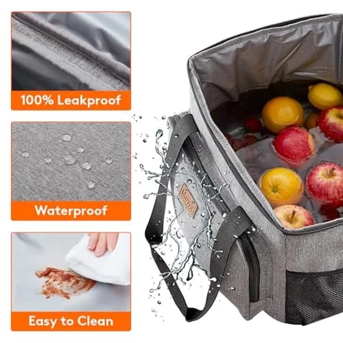 Lifewit Insulated Lunch Box for Men, 24L Gray | Large Capacity Food Cooler for Office & Travel thumbnail 5