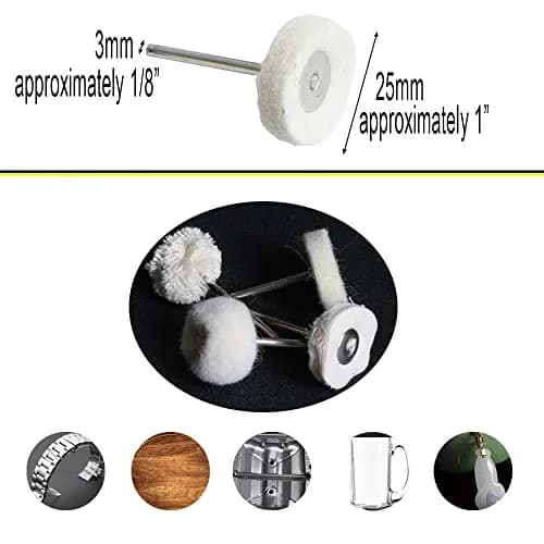 FPPO 1Inch Polishing Buffing Wheel Set with 3mm Shank | 50 Pieces for Rotary Tools thumbnail 2