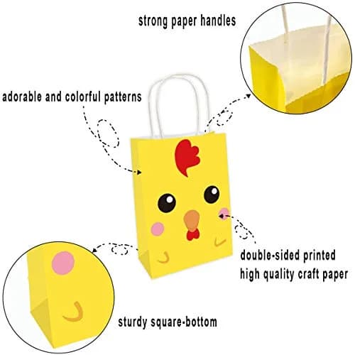 Fancy Land Farm Animal Party Favor Bags Barnyard Goodies Bag with Handles | Reusable, Bright Double-Sided Printed, 18 Pack thumbnail 5