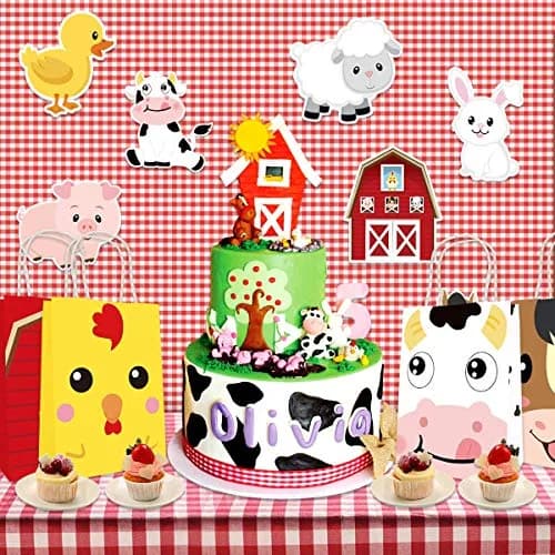 Fancy Land Farm Animal Party Favor Bags Barnyard Goodies Bag with Handles | Reusable, Bright Double-Sided Printed, 18 Pack thumbnail 6